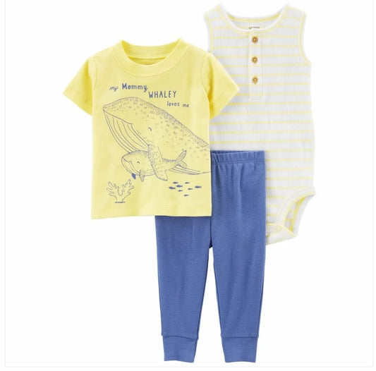 Carters Baby 3-Piece Set (3 Months) – Soft Cotton Outfit for Infants