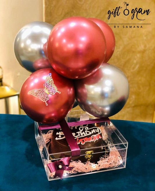 Balloons & Cake Delight Box - Giftogram By Samana