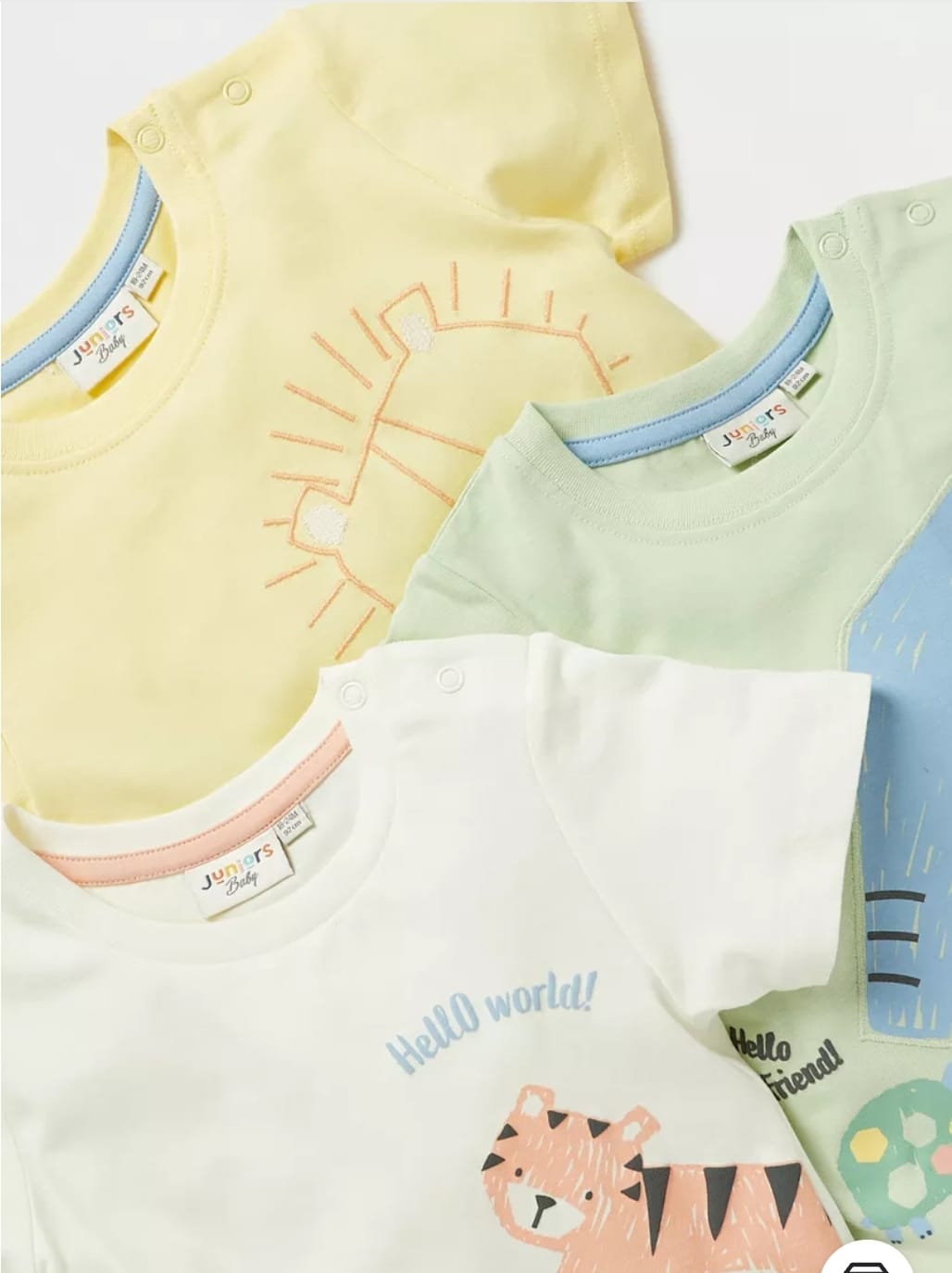 Juniors 3-Piece Baby T-Shirt Set (3 Months) – Cotton Babywear