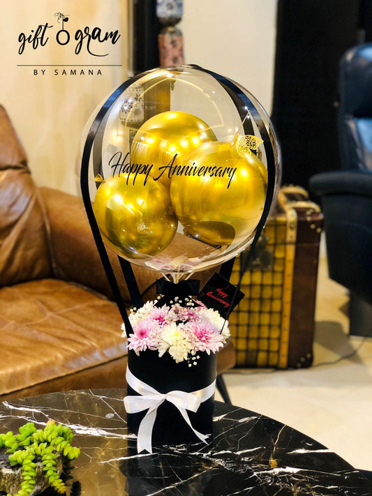 Balloon & Floral Box - Giftogram By Samana