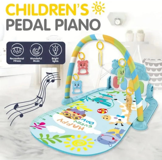 Children’s Pedal Piano Play Gym – Musical Activity Mat with Lights & Hanging Toys