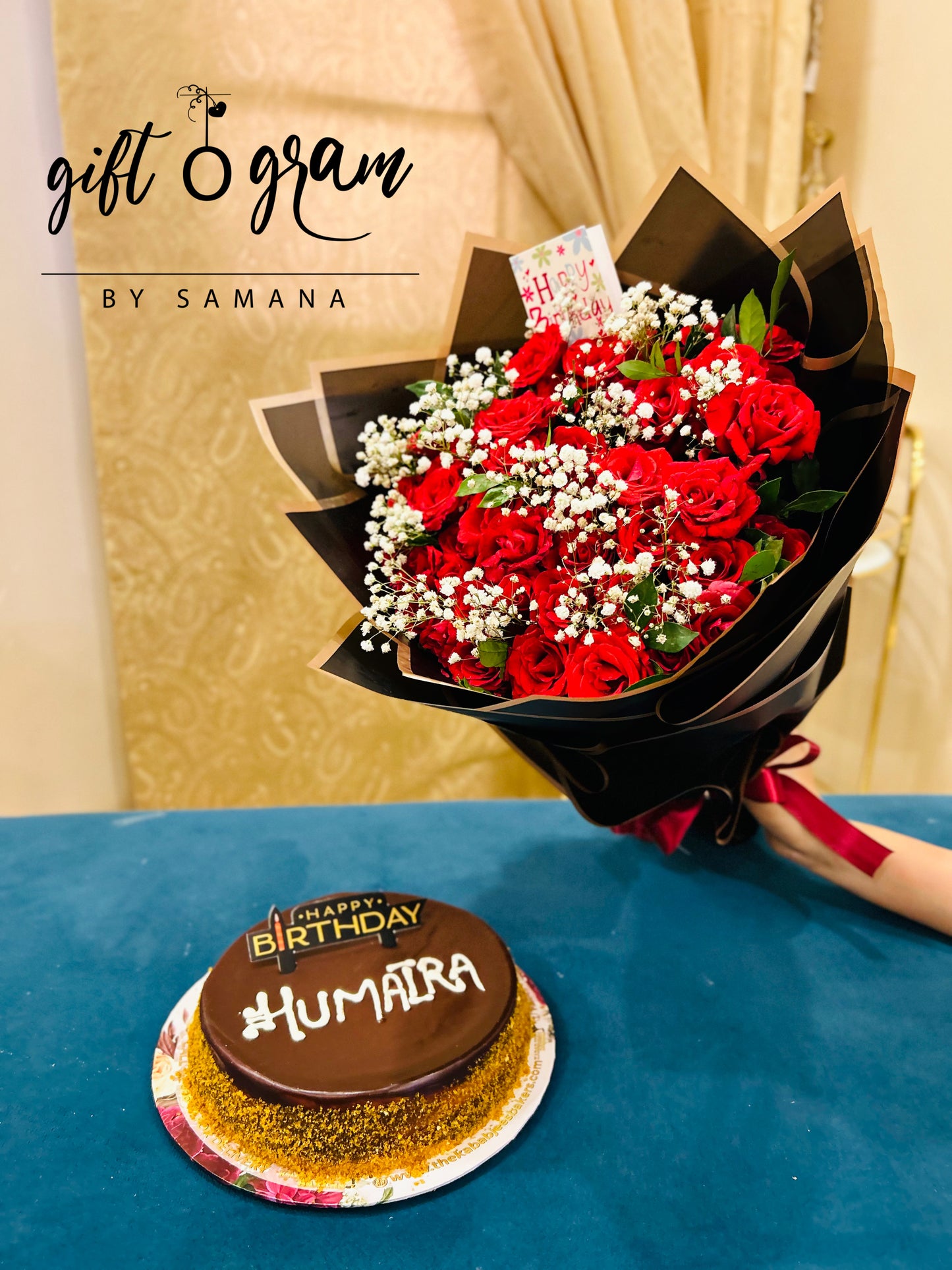 Cake & Bouquet Combo