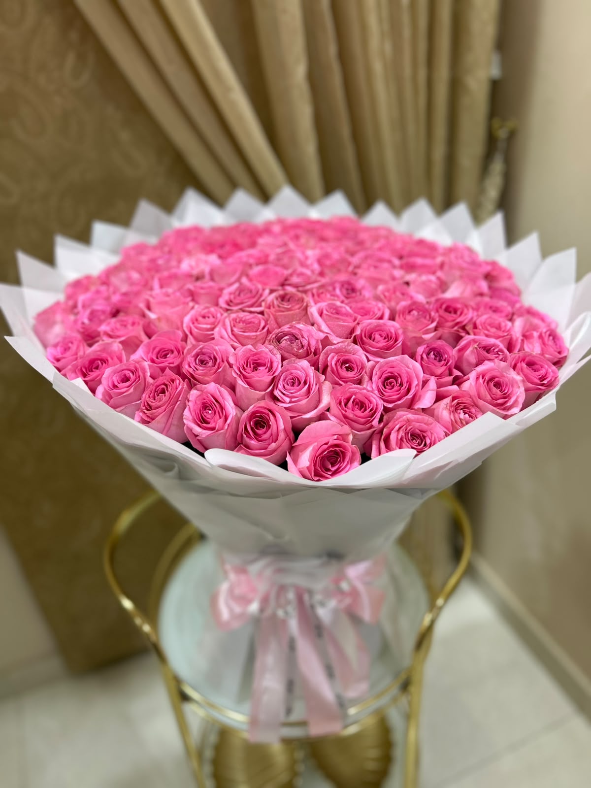 Luxury Pink Imported Roses Bouquet