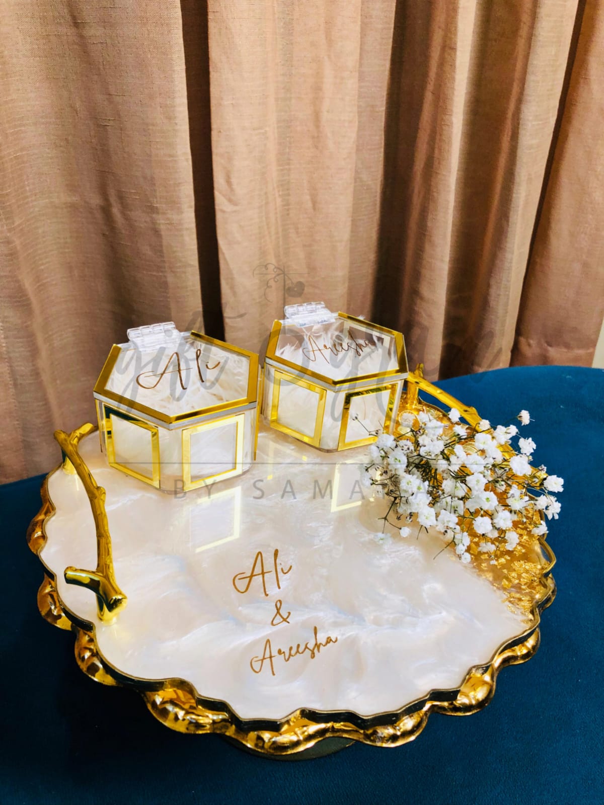 Engagement Ring Platter – Pearl & Gold