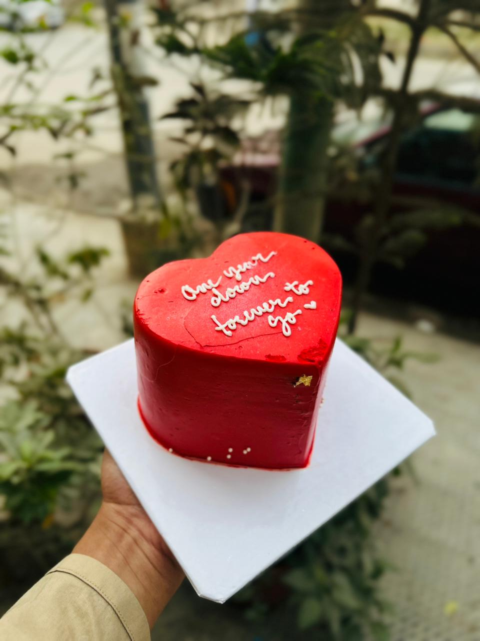 Red Heart Bento Cake