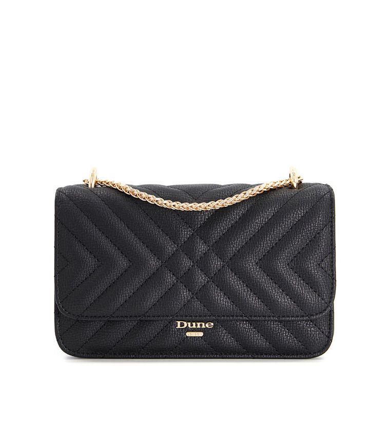 Dune London Black Quilted Shoulder Bag – Gold Chain Strap