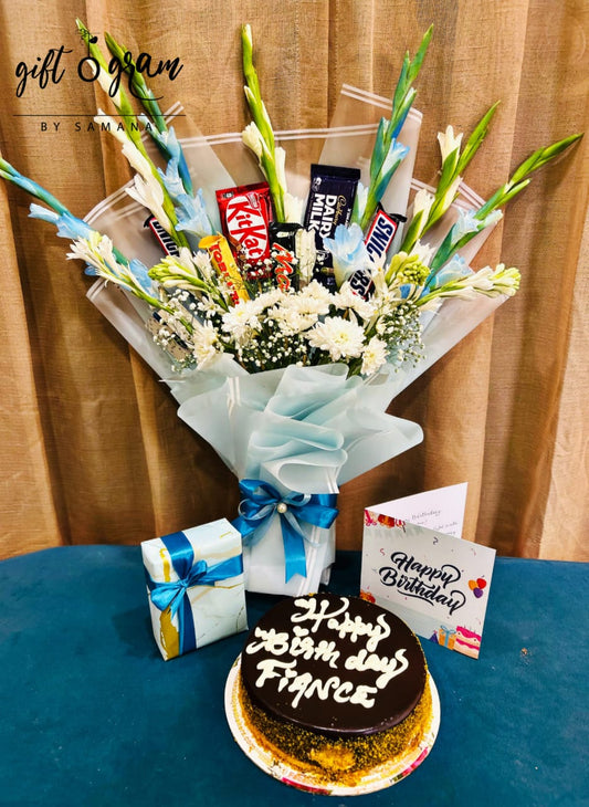 Birthday Gift Package – Flowers & Chocolates Bouquet