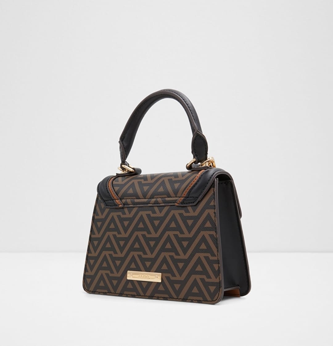 Elegant Black & Brown Chain Handle Handbag (Aldo)