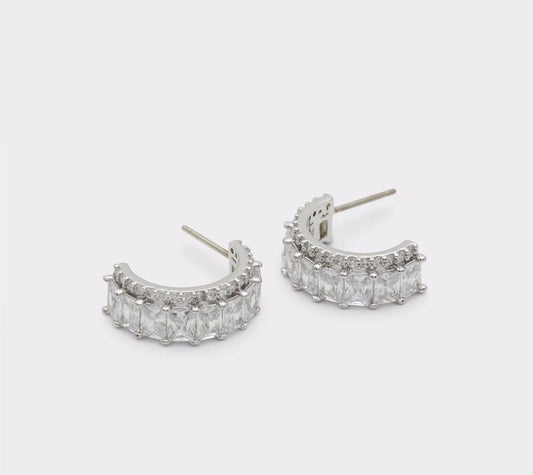 Silver Baguette Earrings from Aldo