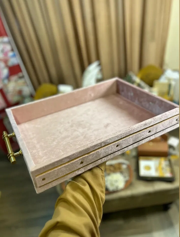Premium Velvet Tray with Flower Net