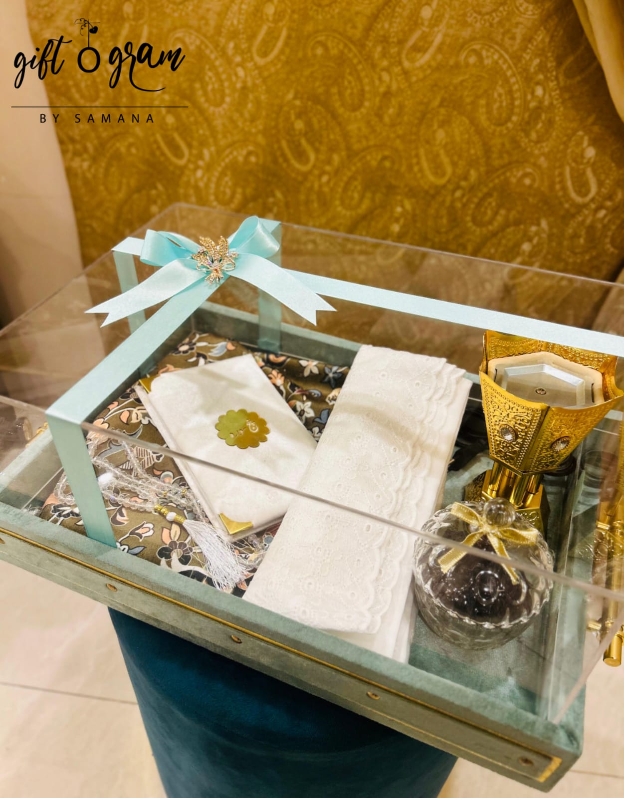 Velvet Ramadan Tray with Acrylic Top