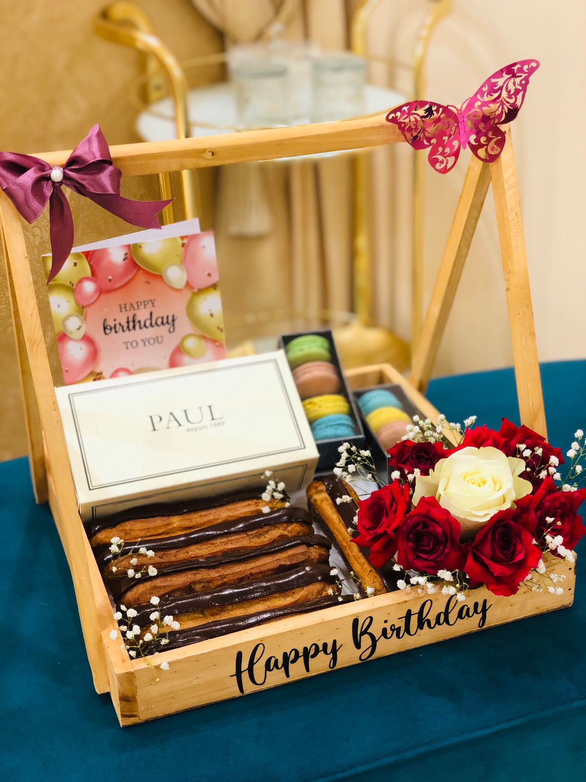 Samana Sweets Blissful Bites Wooden Cart | Wooden Tray Gift Delivery Pakistan ...