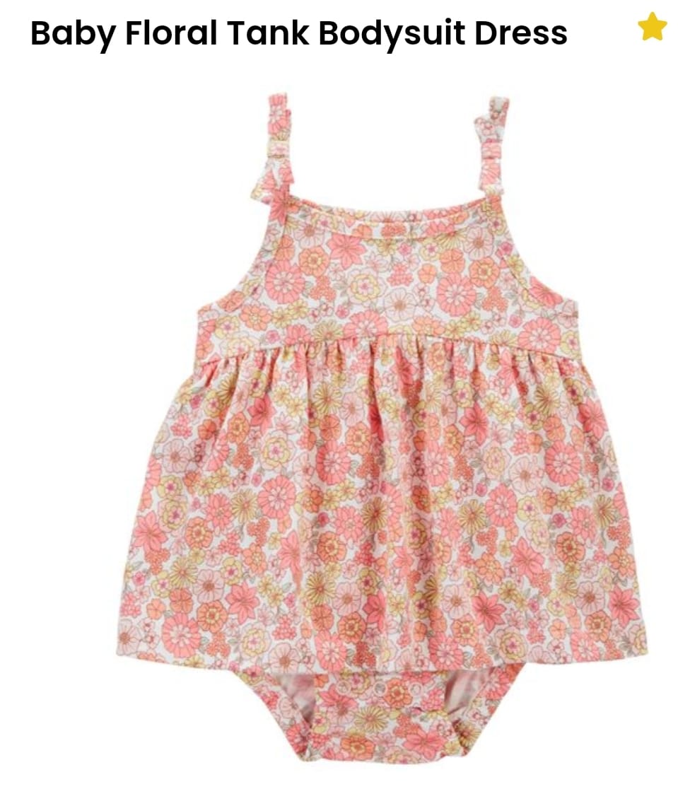 Carters Baby Floral Tank Bodysuit Dress (24M)