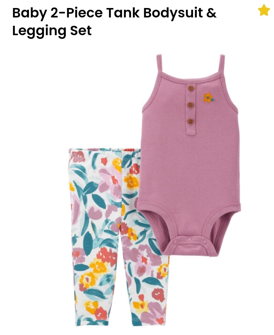 Carters Baby Tank Bodysuit & Legging Set (3M)