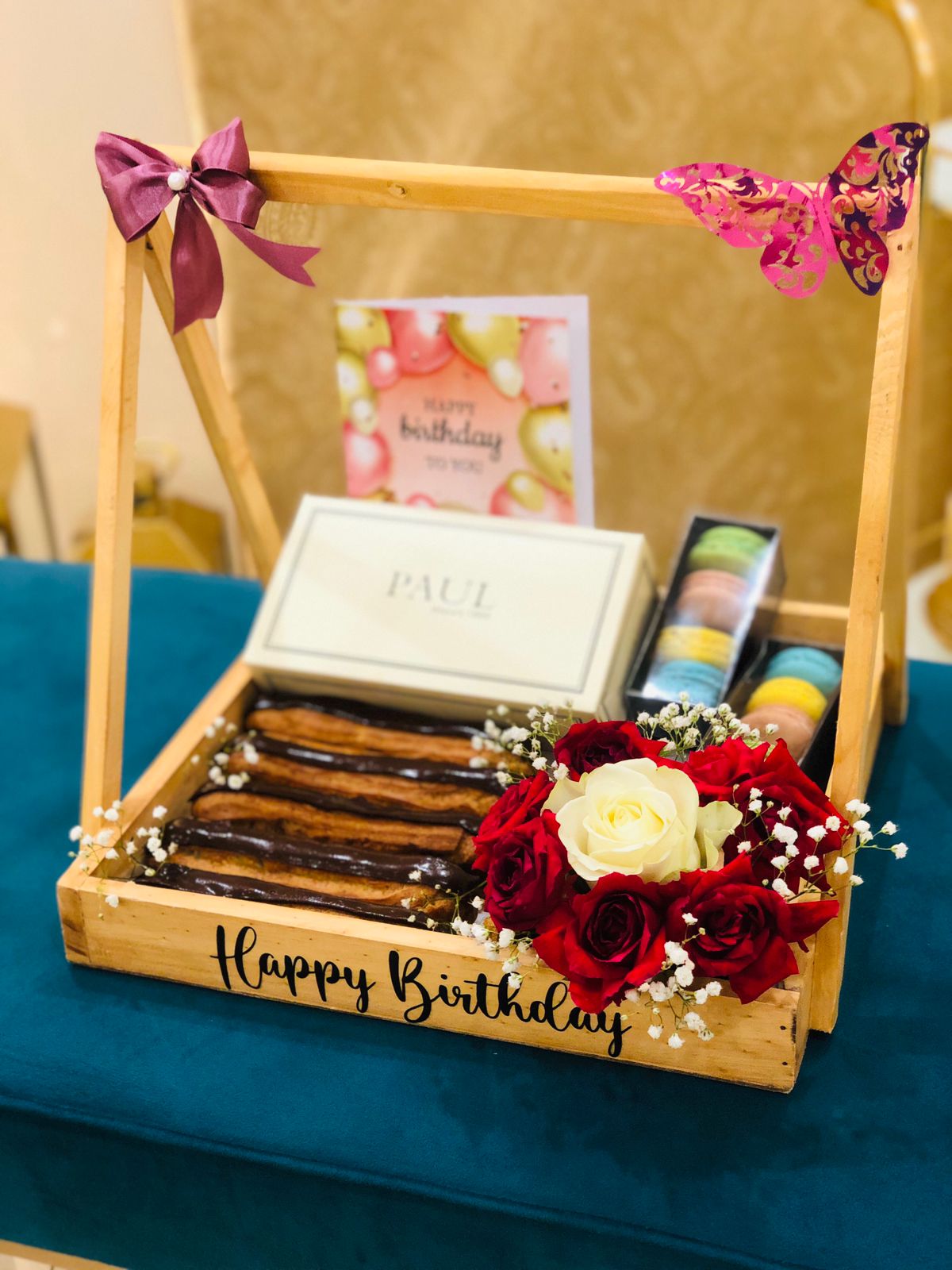 Samana Sweets Blissful Bites Wooden Cart | Wooden Tray Gift Delivery Pakistan ...