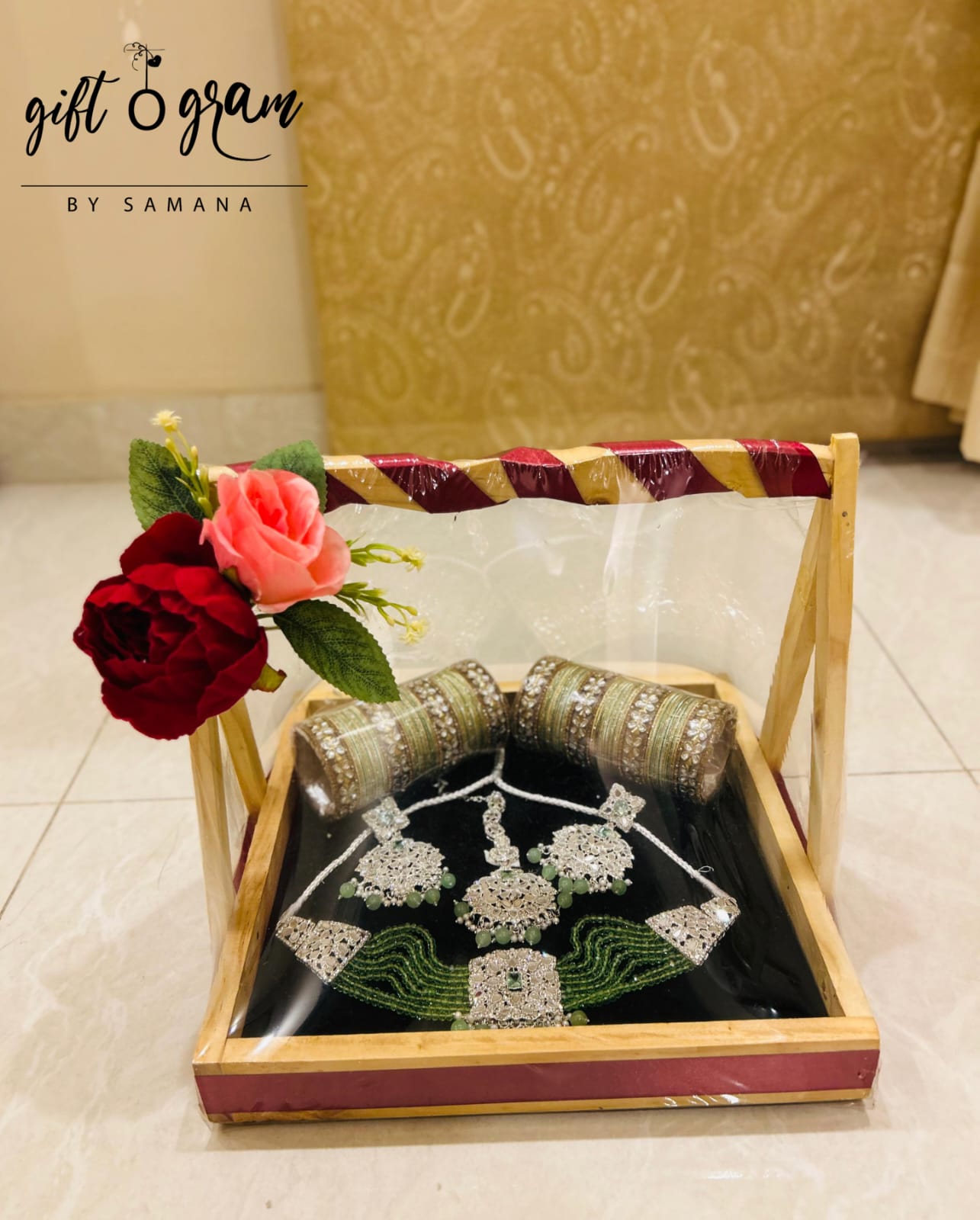 Wooden Acrylic Bridal Gift Tray