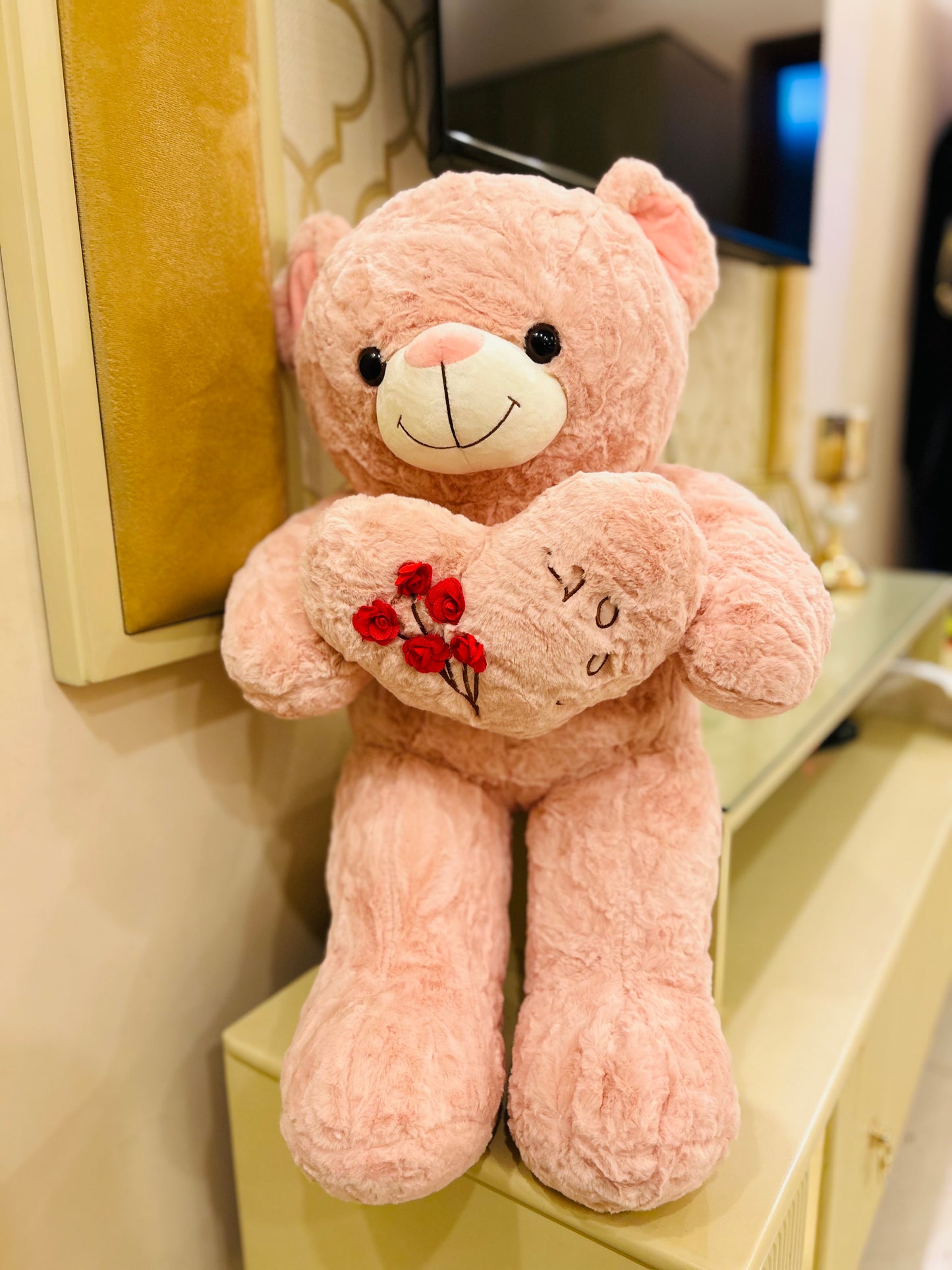 Flower Heart Teddy (Pink)