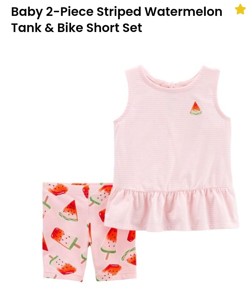 Carters Baby Striped Watermelon Tank (6M)