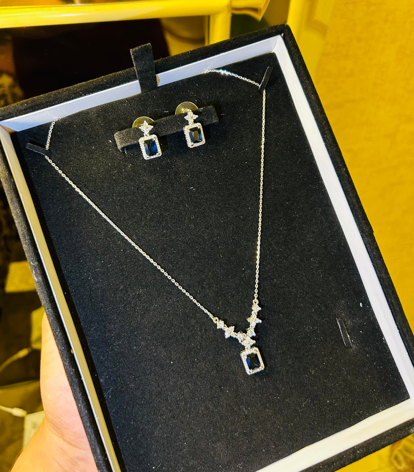 Embellished Pendant Necklace And Earrings