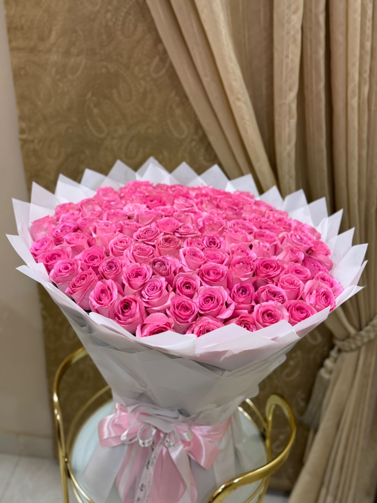 Luxury Pink Imported Roses Bouquet