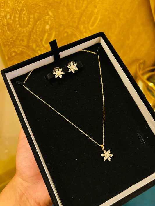 Embellished Pendant Necklace And Earrings