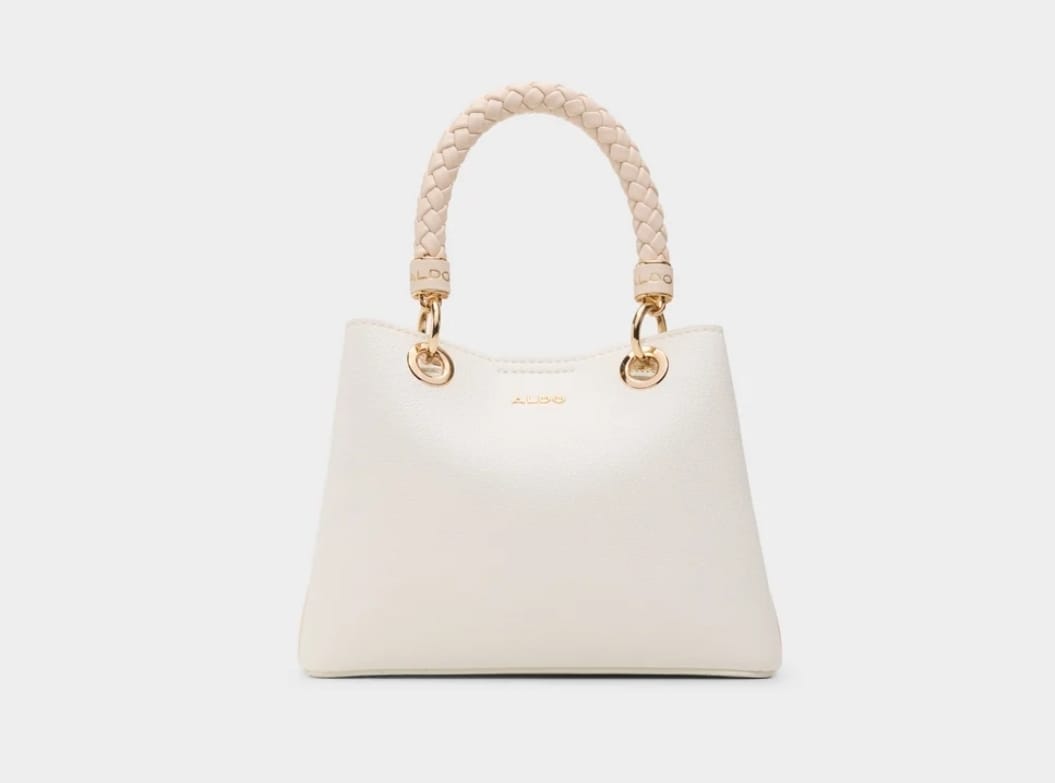 ALDO White Braided Handle Handbag