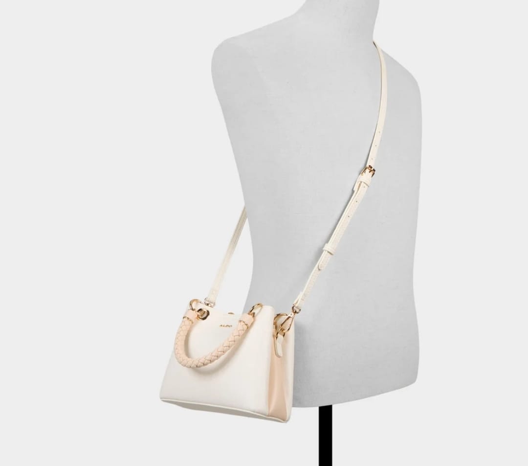 ALDO White Braided Handle Handbag