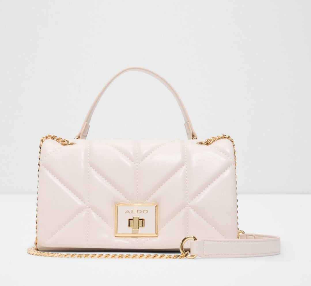 ALDO White Quilted Shoulder Bag