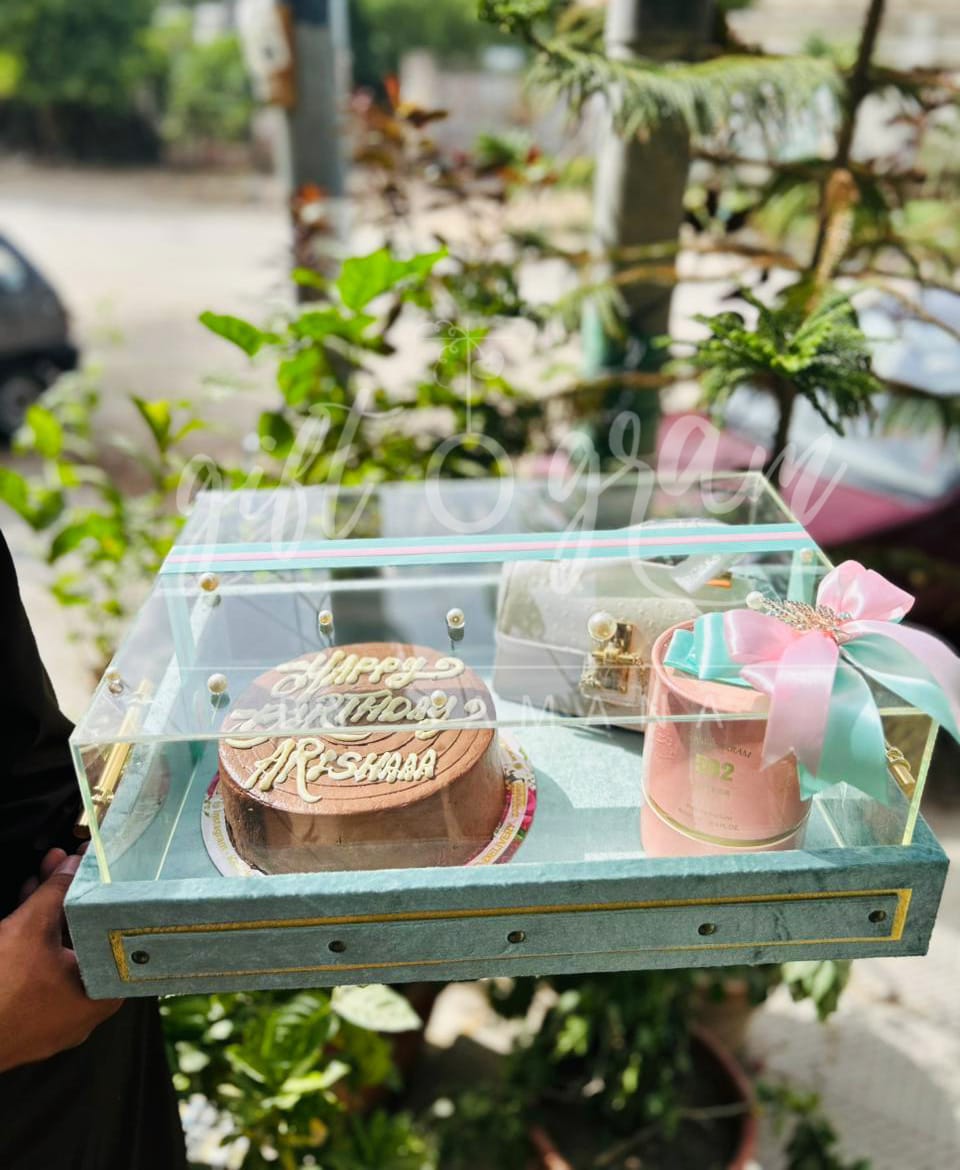 Acrylic Top Gift Tray with Velvet Base