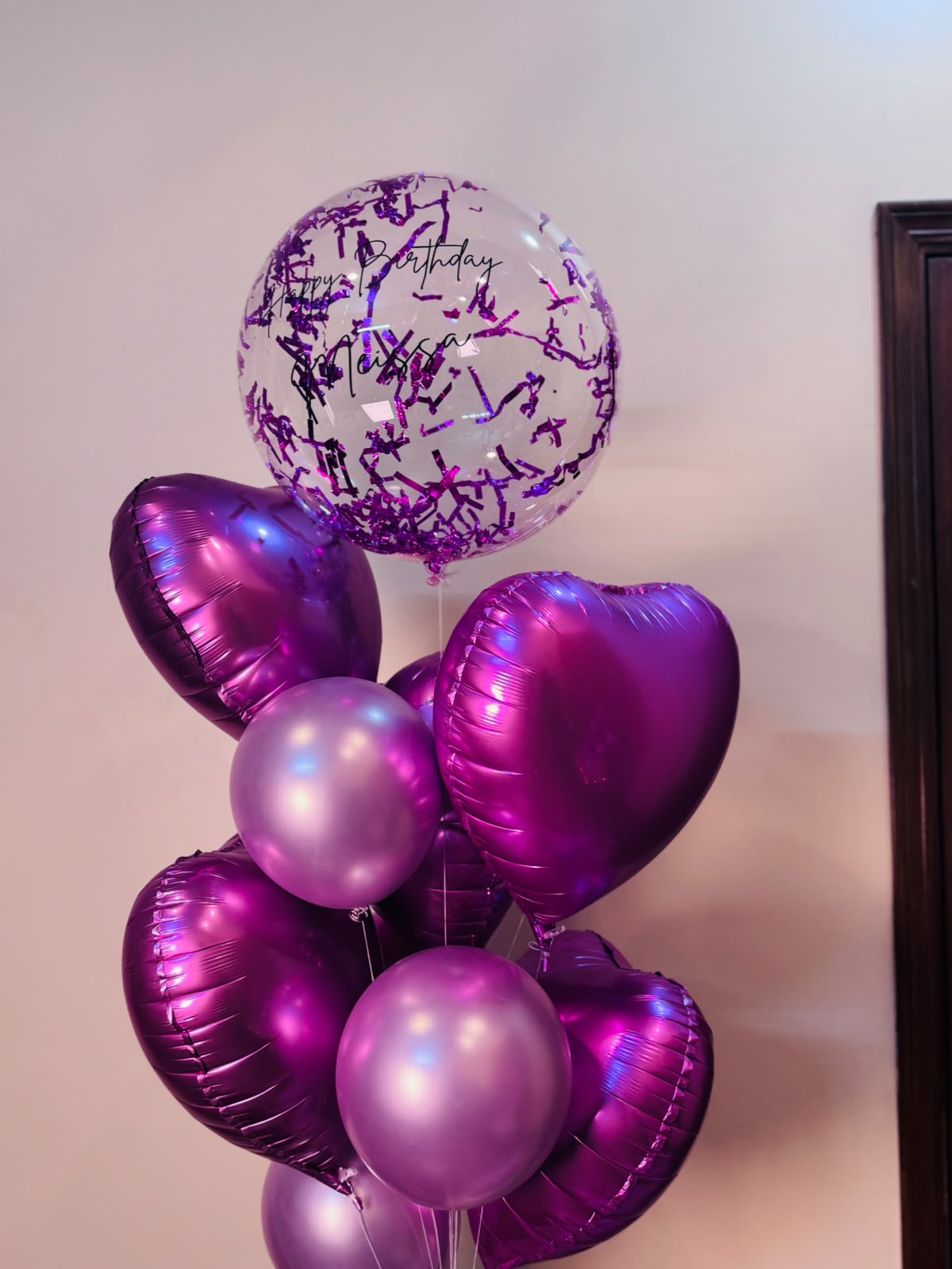 Pink Heart Birthday Balloon Bouquet