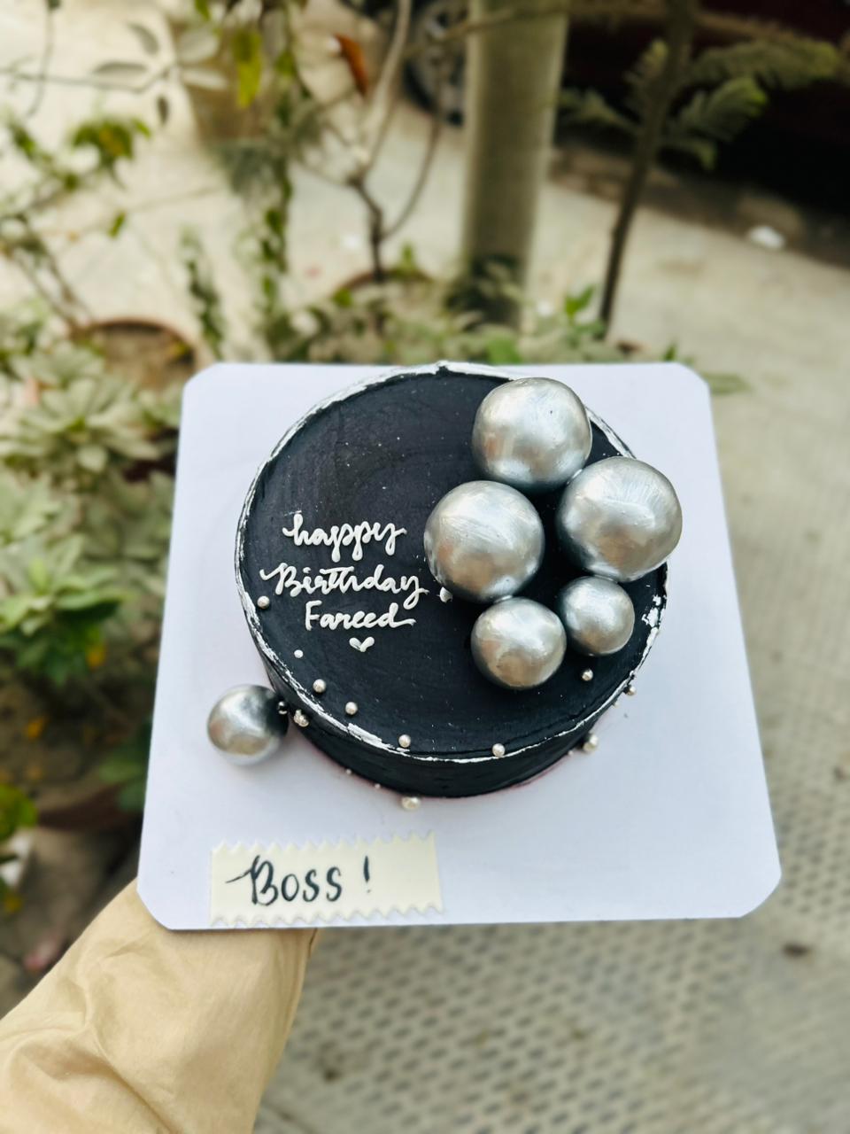 Boss Black Theme Cake