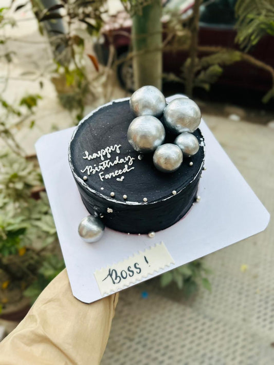 Boss Black Theme Cake