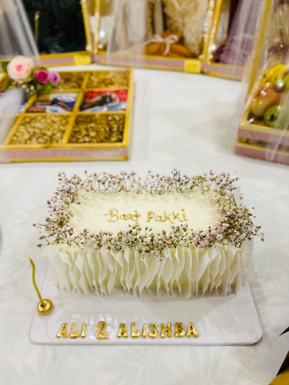Elegant White Floral Birthday Cake