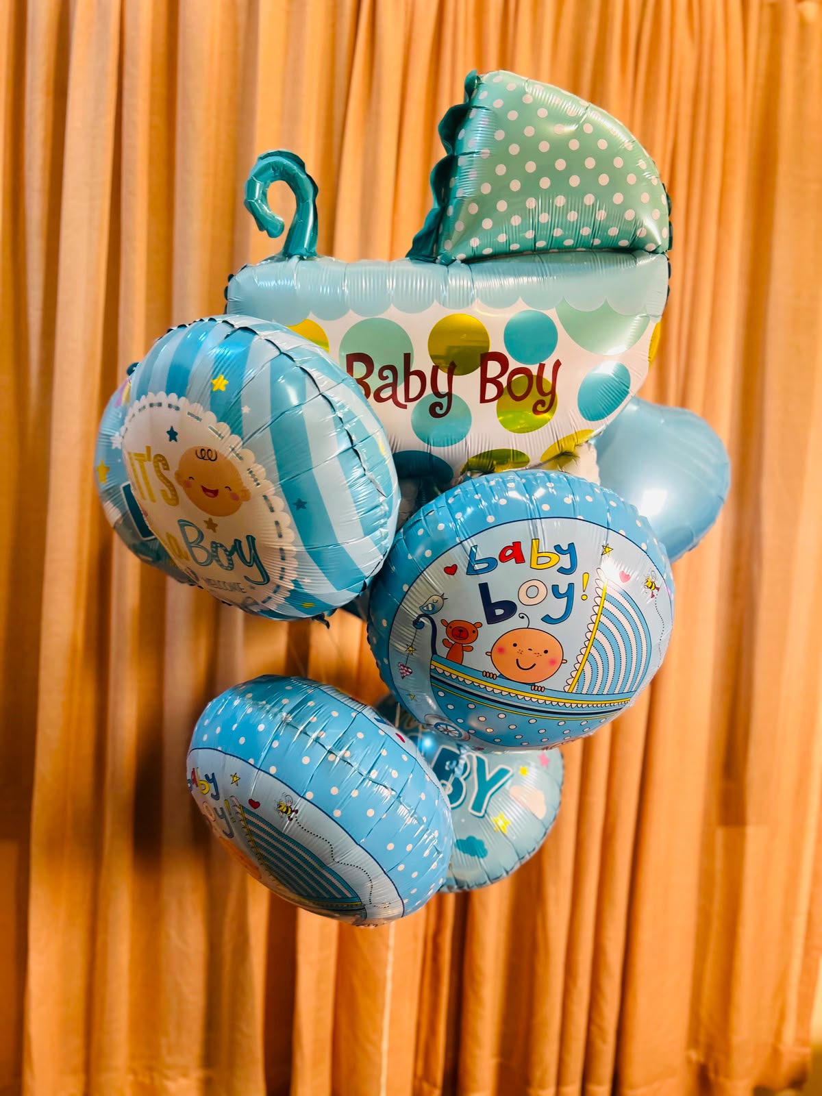 Blue Baby Boy Balloon Bouquet for Newborn Baby Gift
