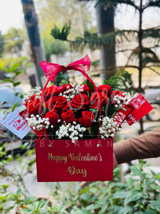 Happy Valentine’s Day red roses handbag