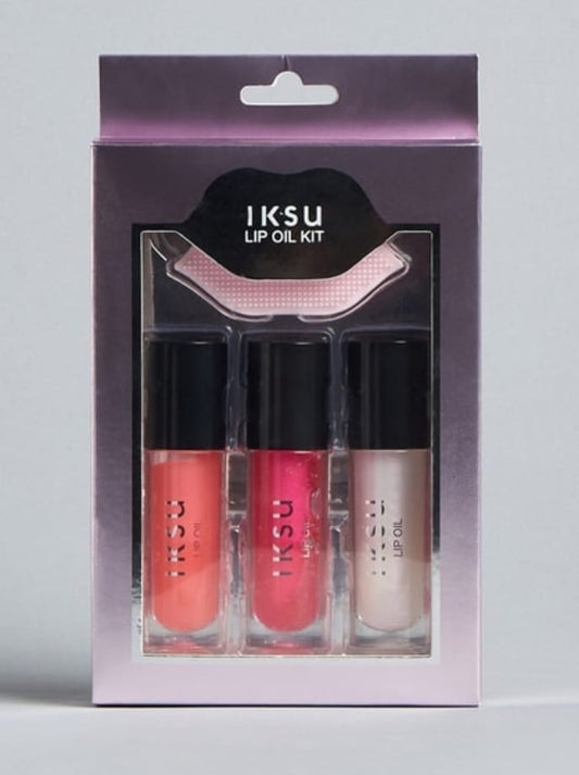IKSU lip oil kit 3 piece glossy lip oil set for women