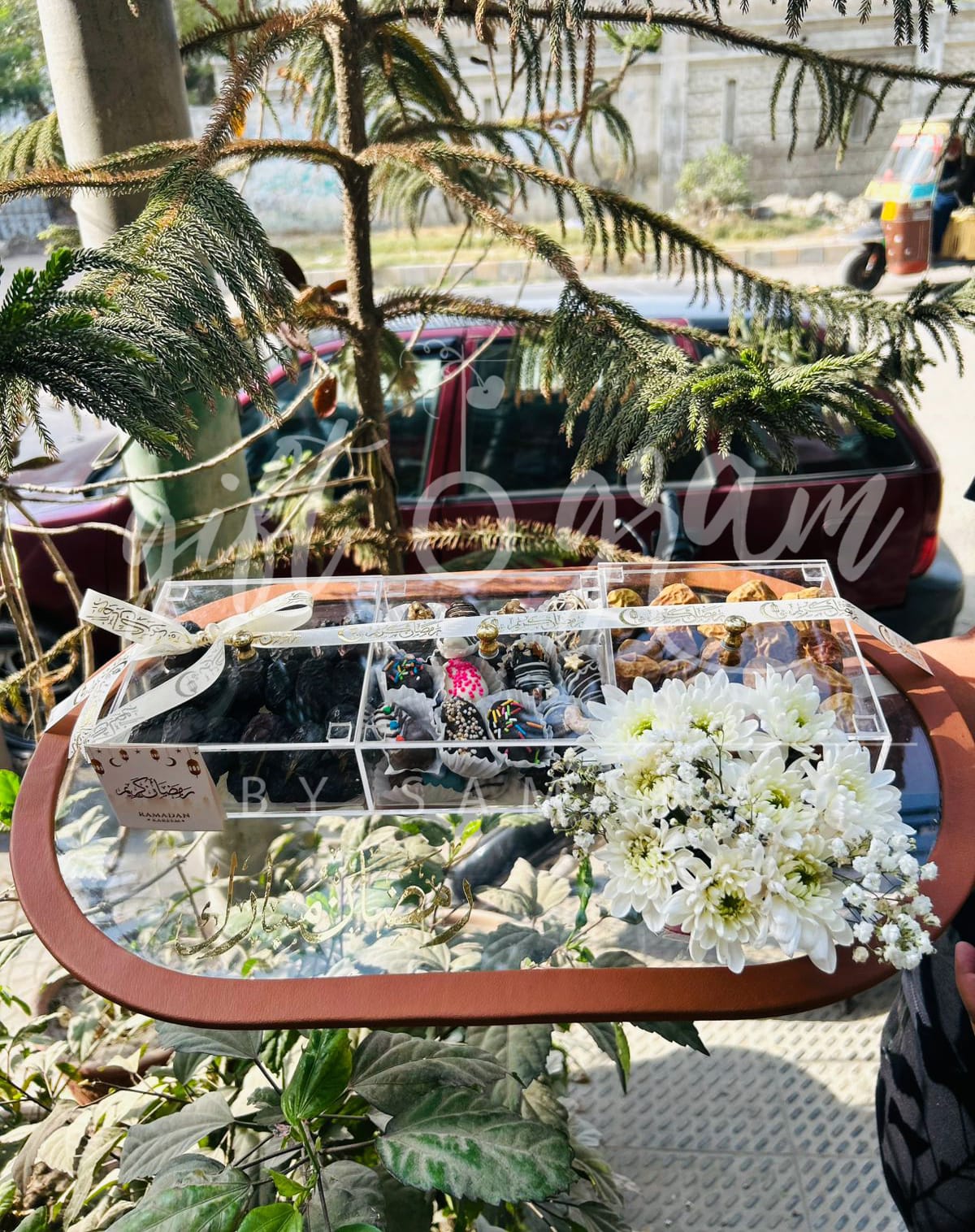 Luxury Ramadan tray with dates and chocolates