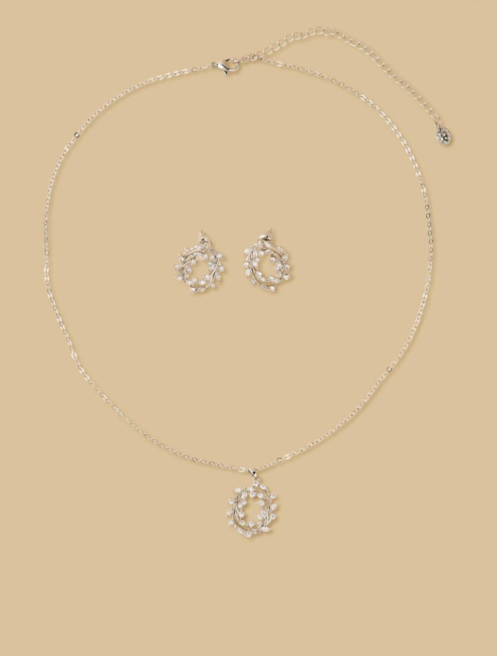 MAX crystal vine necklace set with matching floral vine earrings