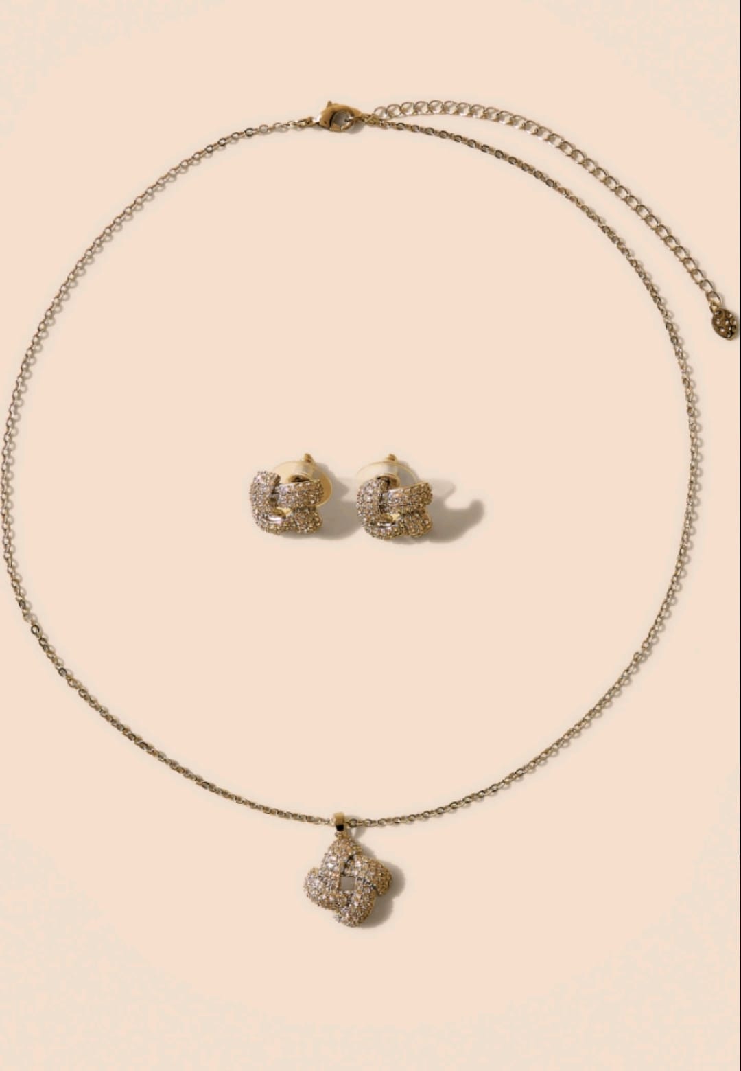 MAX golden charm necklace and earrings set for women