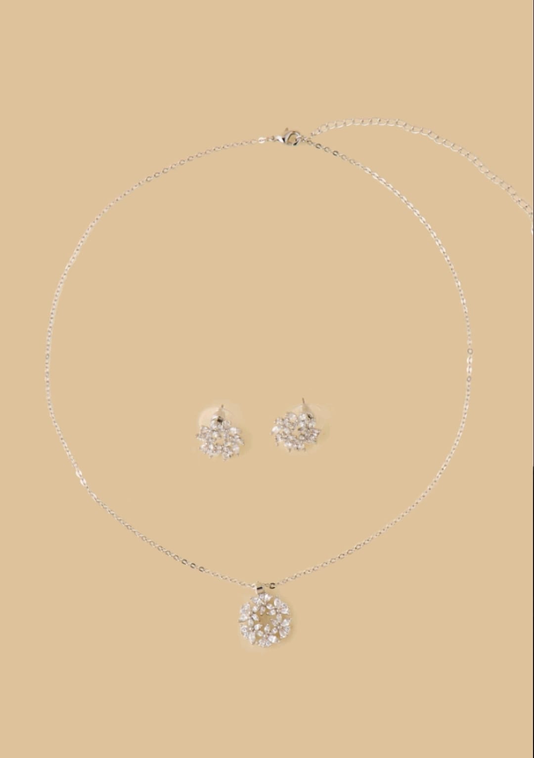 MAX floral crystal necklace with matching floral earrings
