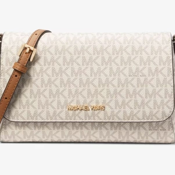 Michael Kors beige signature crossbody bag for women