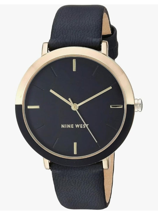 Nine West black and gold watch with black strap