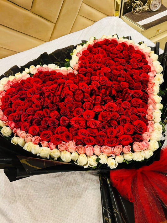 Giant Heart-Shaped Rose Bouquet