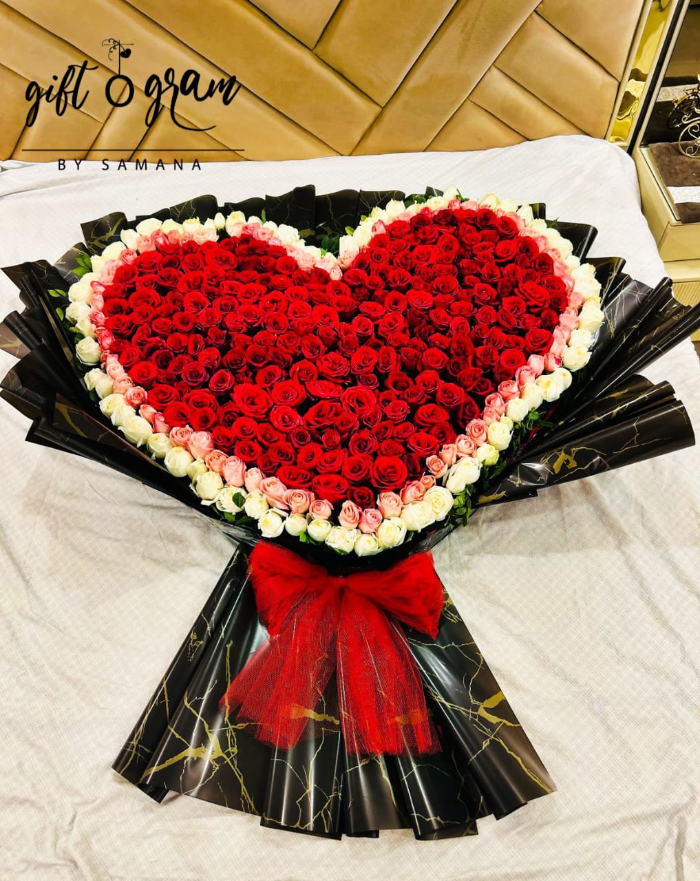 Giant Heart-Shaped Rose Bouquet