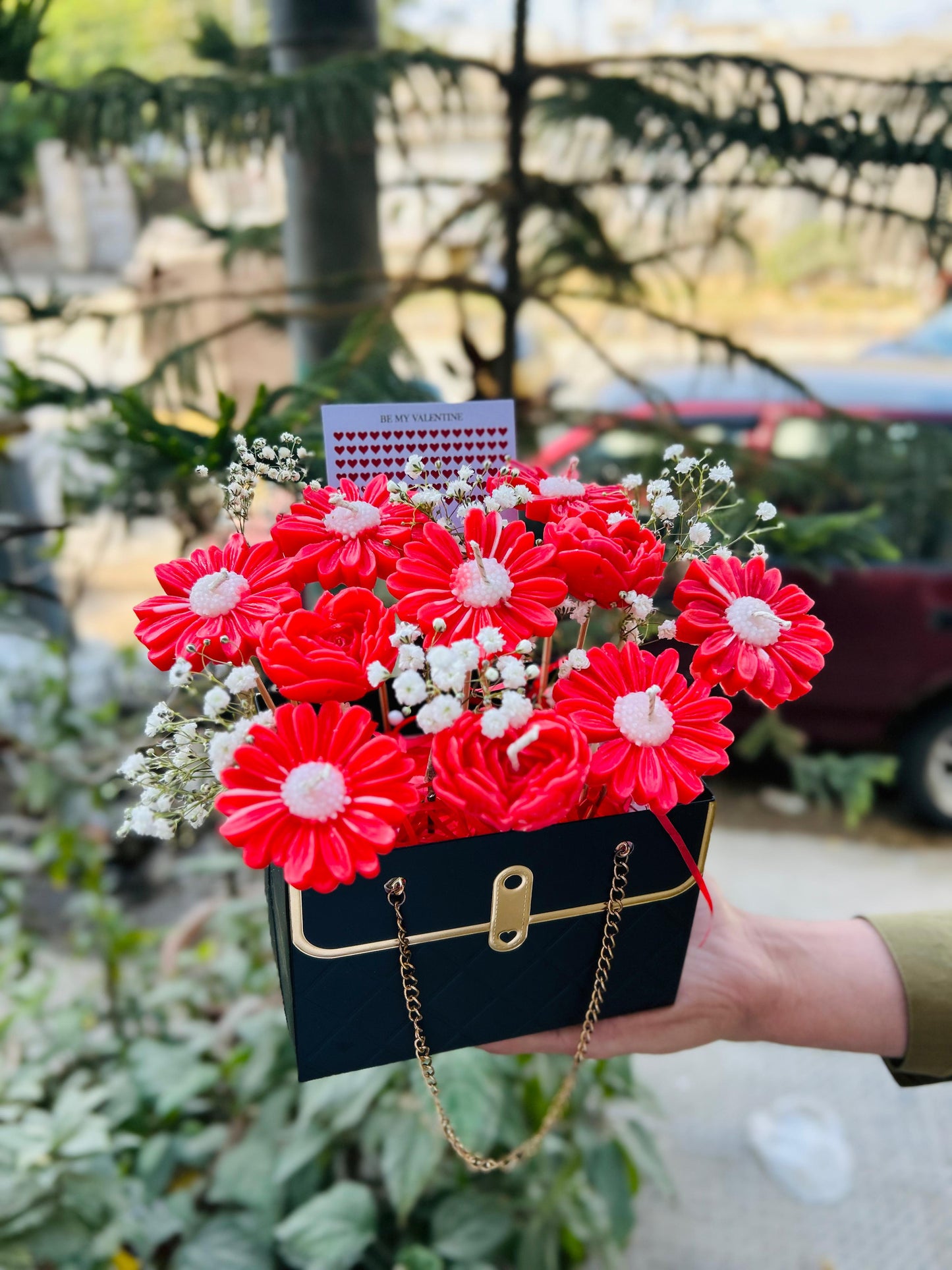 Valentine Candle Flower Handbag