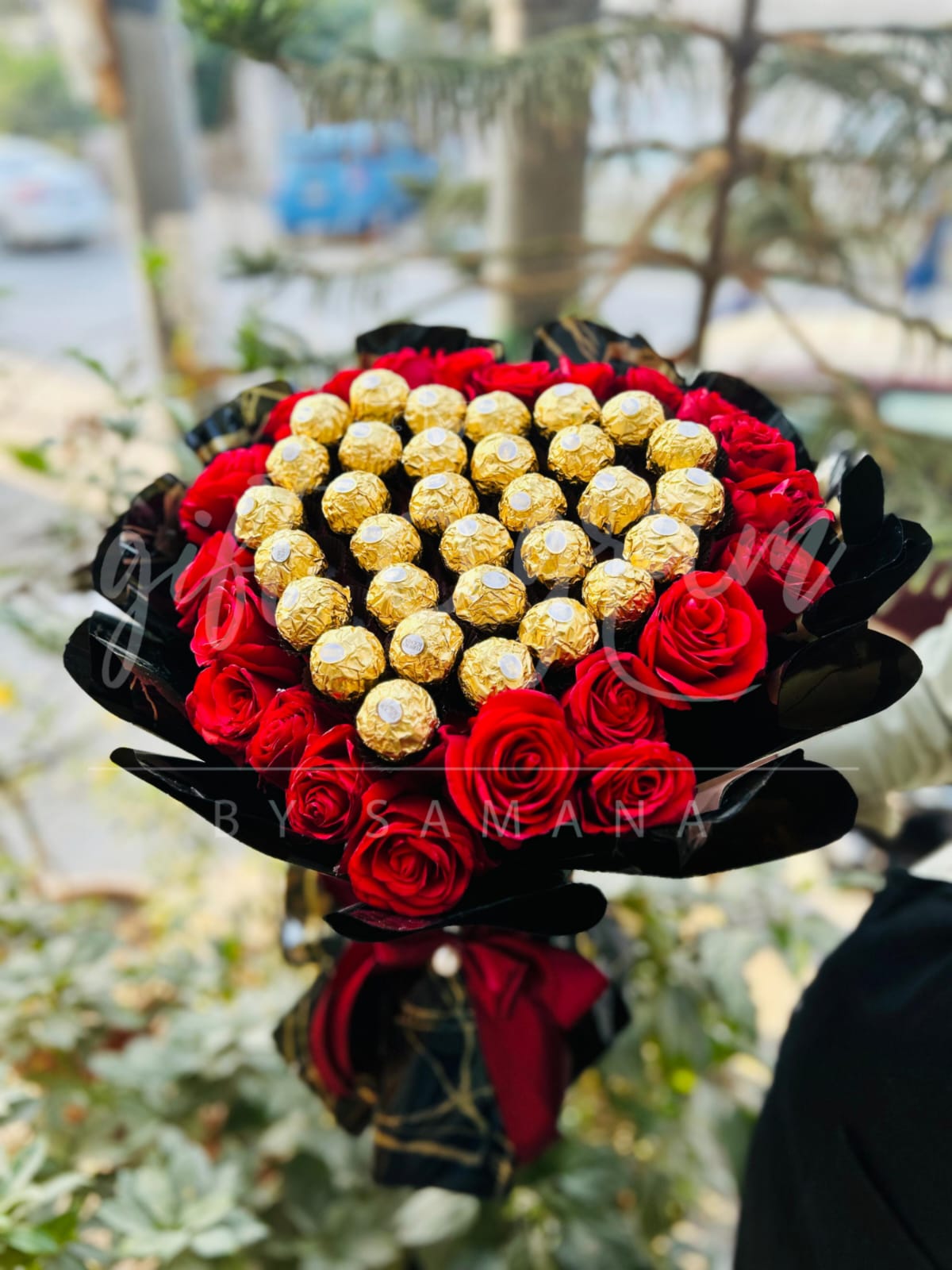 Ferrero Rocher & Red Roses Bouquet
