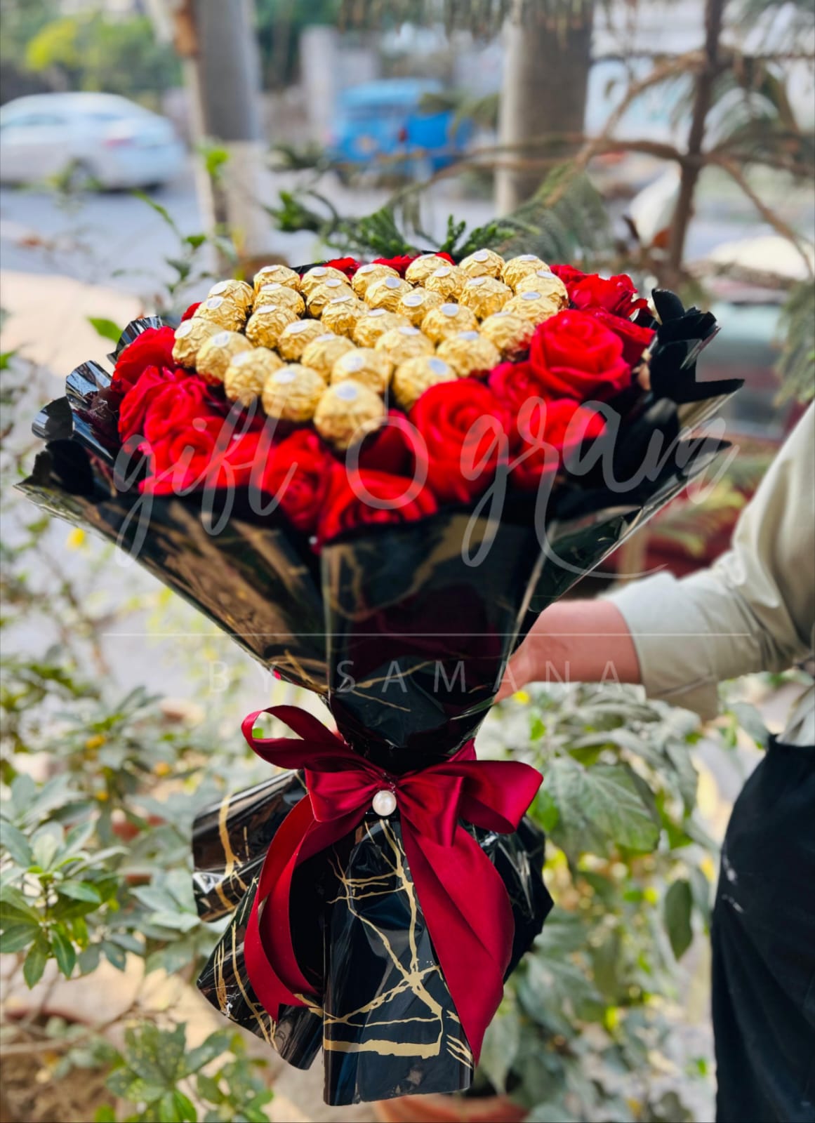 Ferrero Rocher & Red Roses Bouquet