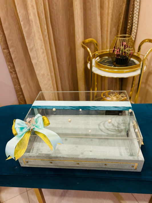 Premium Velvet Tray with Clear Acrylic Top (Empty)