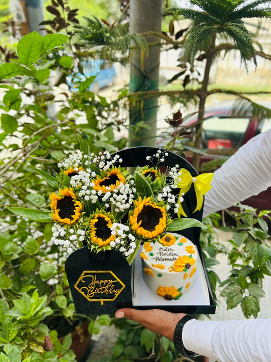 Sunflower & Birthday Cake Gift Box