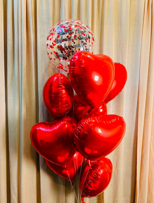 Personalized Love Helium Balloon Bunch